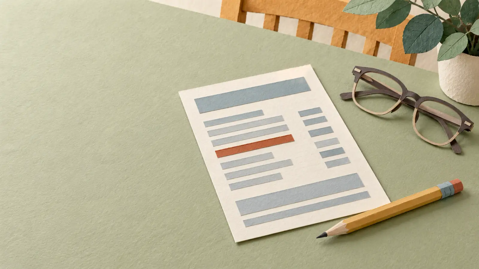 A paper utility bill with one line marked, beside folded reading glasses and a pencil.